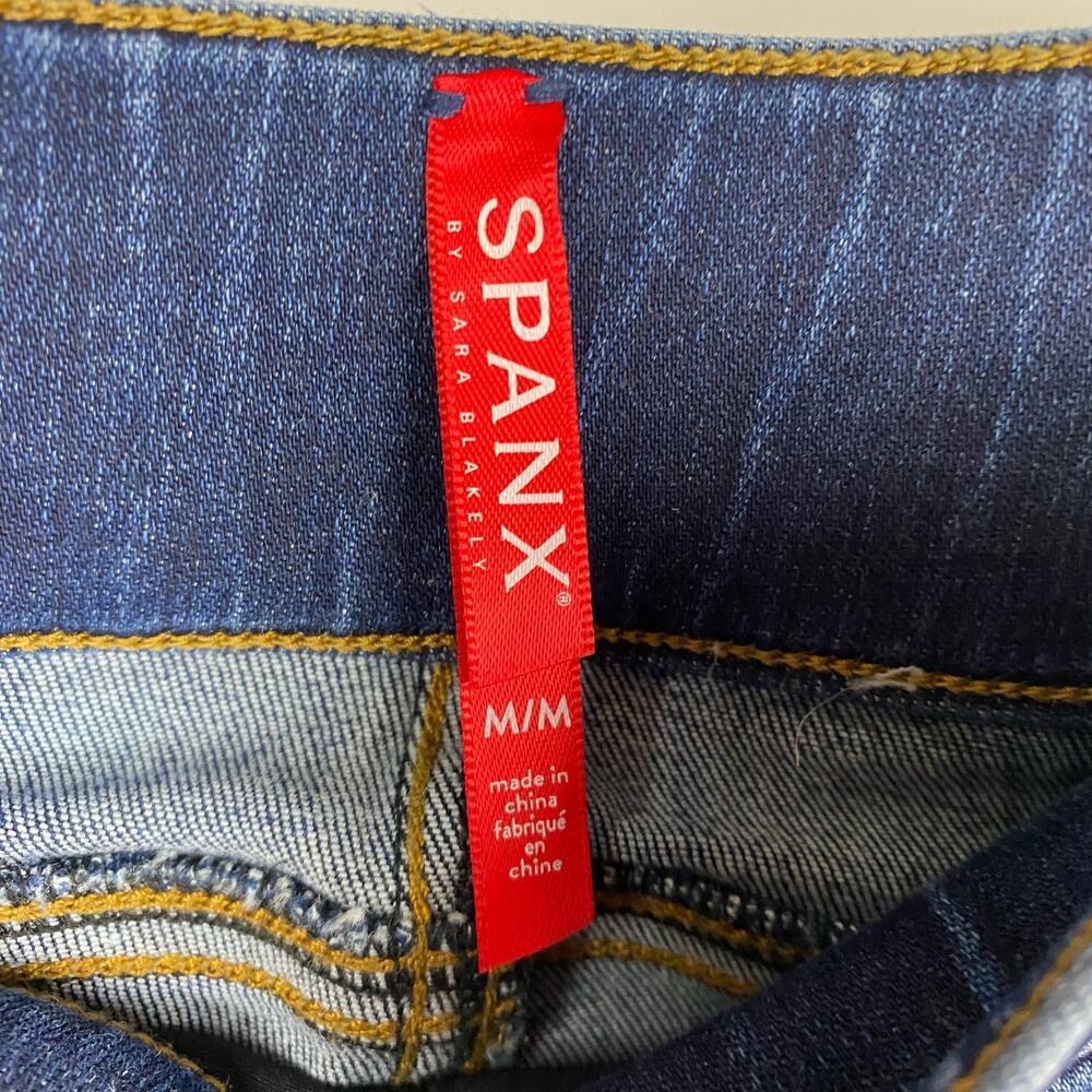 Spanx Distressed Ankle Skinny Jeans Medium Wash Womens Size Medium - Picture 6 of 12